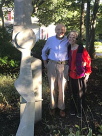 Dr. Milton Teichman and Dr. Sharon Leder stand by Dr. Teichman’s work in the sculpture garden at the Cape Cod Museum of Art in Dennis, Massachusetts teichman-lg2.jpg